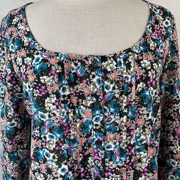 Mudd Floral Button Down Top Size M EUC - Picture 2 of 8